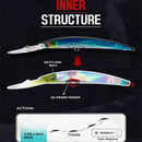 Deep Diver Minnow Sinking Fishing Lure Wobblers 130mm 24g Crystal 3D Hard Bait Megabass Cranbait Japanese Wobblers for Pike Bass