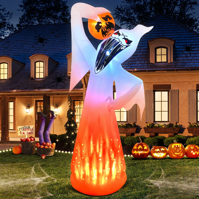 240cm 270cm Halloween Home Outdoor Decoration Arch Door Scary Ghost Pumpkin Witch Blow Up Halloween Party Decor Prop