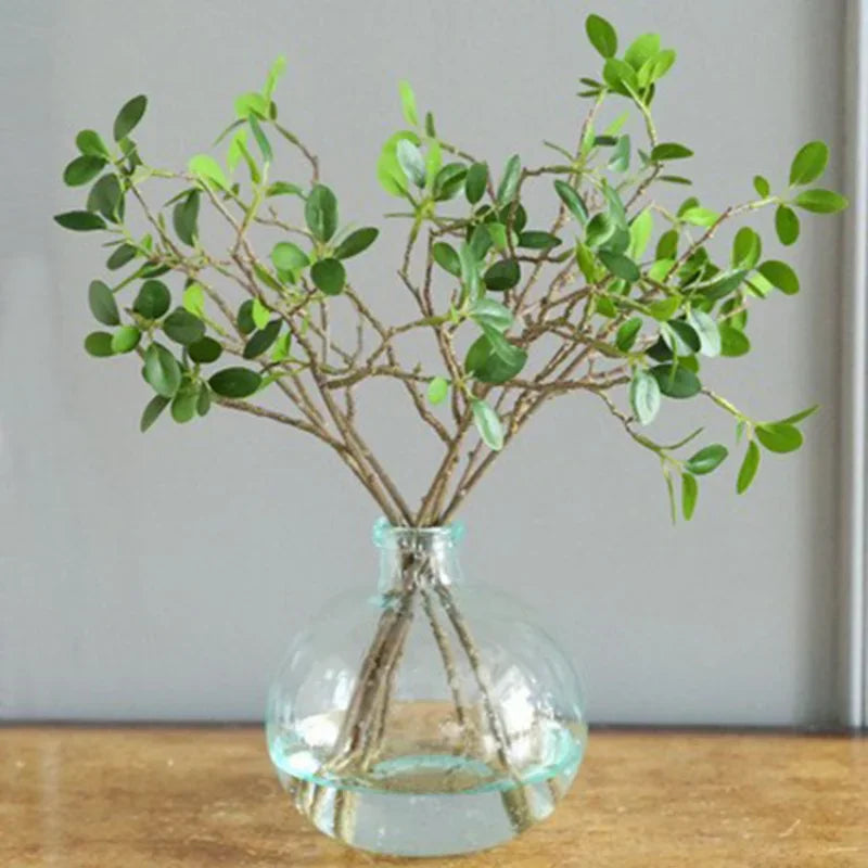 46cm Artificial Plant Mini Milan Leaves Money Leaf Wedding Home Decoration Eucalyptus Leaf Fake Flower Fake Leaf Green Plant