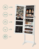 SONGMICS jewelry cabinet mirror cabinet standing 2 organisers, lockable