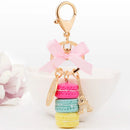 EASYA France Paris Cute Macaroon Effiel Tower Macarons Keychain Colorful Keyring Bag Pendant Car Charm Key Holder