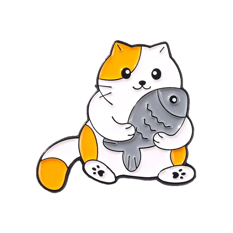 cat Rabbit and mouse animal Enamel Lapel Pin Cartoon Metal Brooch Jewelry For Women Men Hat Backpack Bags Badge Pins Kids Gifts