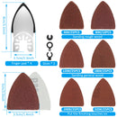154Pcs Oscillating Tool Sanding Pads Kit,4Pcs Finger Sanding Pad, 150Pcs Multitool Sandpaper Set, 60-320 Grit for Wood  Sanding