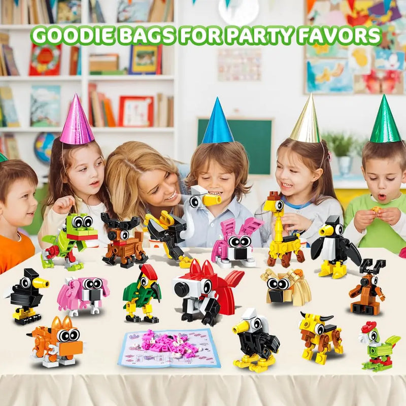 HOGOKIDS Party Favors- 20 Pack Animals Building Block  Easter Gift Goodie Bags Stocking Stuffer Prizes Xmas Birthday Gift for6+