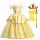 Girl Belle Princess Dress Kids Beauty and The Beast Costume Children Christmas Birthday Cosplay Elegant Party Dress 2-10 Years