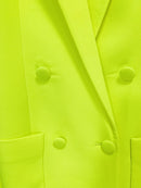 HIGH QUALITY Newest Fashion 2024 Designer Jacket Women Peak Strong Shoulder Double Breasted Long Blazer Fluorescein