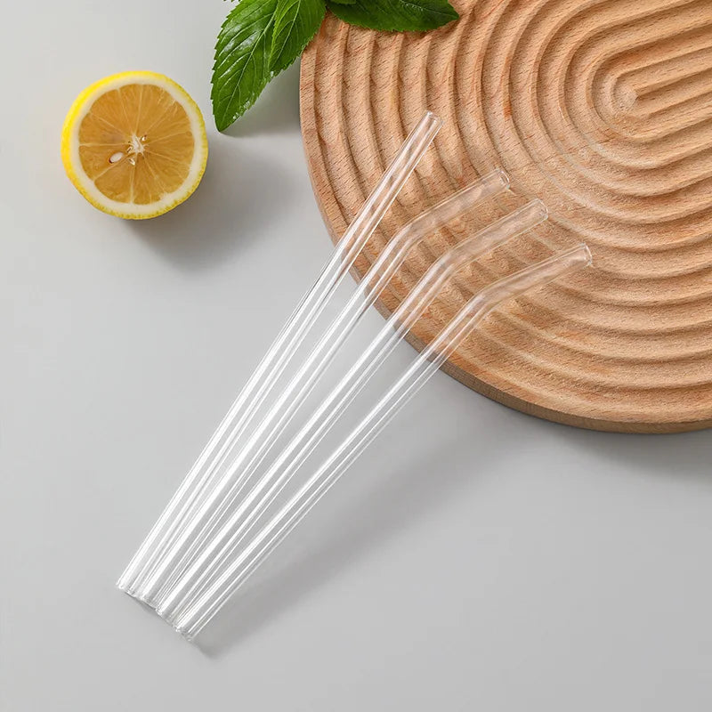 3282 High Borosilicate Glass Straws Eco Friendly Reusable Drinking Straw for Cocktails Bar Accessories Straws with Brushes