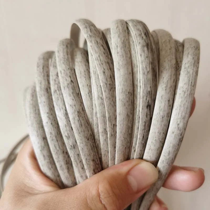 500g 8mm Width Gradient Grey Color Synthetic Rattan PE Flat Rattan Material For Home Furniture Chair Sofa Table Basket Repair