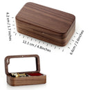 The Vault | Handcrafted Walnut Wooden Ring Box with Musical Movement