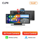 Junsun 10.26 "Wireless CarPlay Android Auto Car Radio 4K Dash Cam Rearview Camera Wifi GPS Navigation Dashboard Video Recorder
