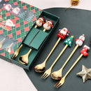 New Year 2024 Christmas Spoon Fork Christmas Decoration for Home Tableware Xmas Tree Gift Natal Noel Navidad 2023 Kids Gifts
