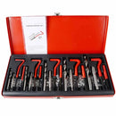 131Pieces Metric HSS Drill Helicoil Thread Repair Kit M5 M6 M8 M10 M12 Threaded Tool Twist Drill Bit Set with Red Case