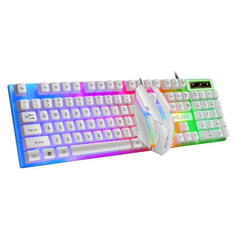 RYRA PT6  Wireless Mechanical USB Wired Keyboard Mouse Set With Rainbow LED Backlight Gaming Keyboard Gaming Mouse For Laptop PC