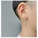 Punk Vintage Design Leaf Hoop Earrings For Women Men Jewelry Accessories Black Stainless Feather Earring Brincos