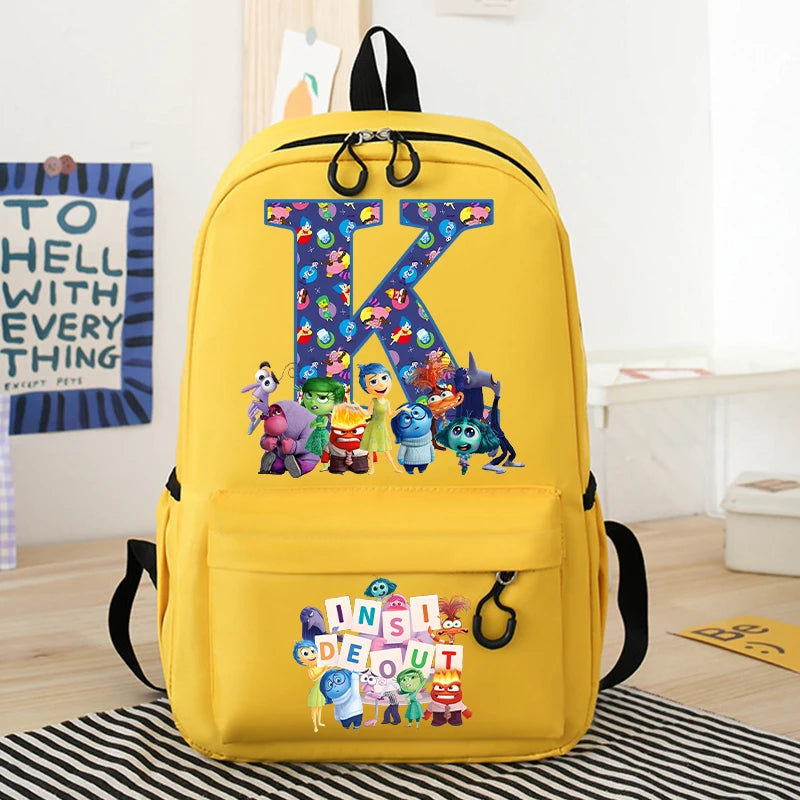 New Inside Out 2 School Bags Cartoon Letter Printed Kids Backpack Large Capacity Children School Backpack Boys School Supplies