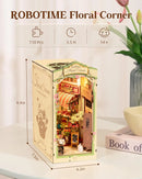 Robotime Rolife Book Nook DIY Dollhouse Furniture 4 Kinds Booknook Bookends Model Kit with LED Light for Bookshelf Insert Decor