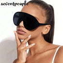Oversized Shield Sunglasses Women Men 2025 Luxury Brand Designer Fashion One-Piece Sun Glasses For Female Punk Big Frame Shades