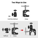 SmallRig Super Clamp with 1/4 and 3/8 Thread 2pcs Pack For 15mm-44mm Rods Cameras Lights Umbrellas Hhooks Shelves Camera Clamp