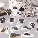 MOHAMM 46 Sheets/box Anime Black Cat Stickers for Scrapbooking,  DIY Decoration, Planners, Suitcase, Diary,