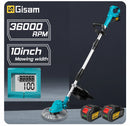 Gisam 10Inch Brushless Electric Lawn Mower 36000RPM Grass Trimmer Length Adjustable Garden Power Tool For Makita 18V Battery Pin
