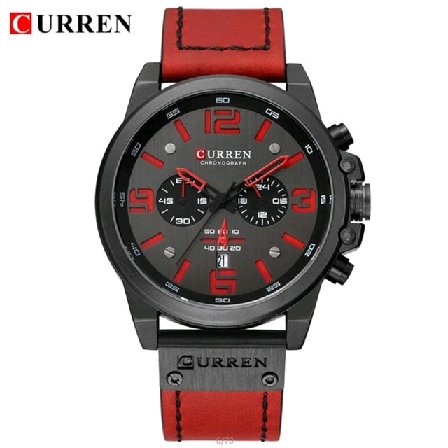 CURREN Top Luxury Brand Men&#39;s Military Waterproof Leather Sport Quartz Watches Chronograph Date Fashion Casual Men&#39;s Clock 8314