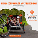 SucceBuy 88/100 lbs Child Bike Trailer Double Seat Carrier Converts to Stroller Foldable Children Bicycle Trailer for Toddlers