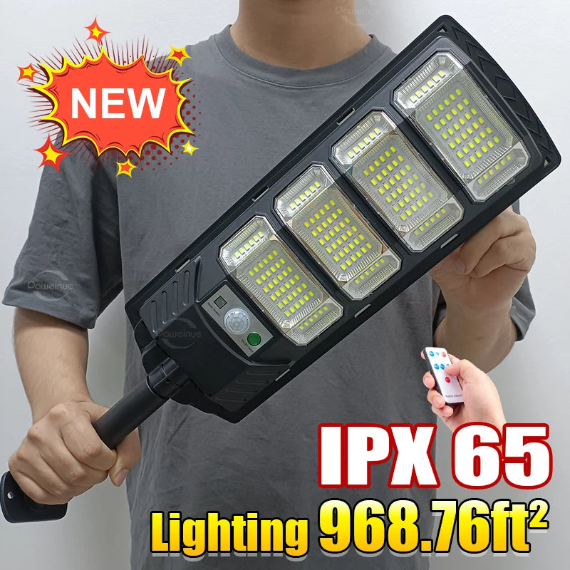 New Lighting 969ft² Powerful Solar Light Outdoor 3 Modes Sunlight Motion Sensor Solar Lamp Waterproof Garden Street Wall Lights