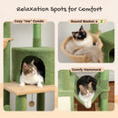 Cactus Cat Tree Floor to Ceiling Cat Tower with Adjustable Height 7 Tiers Climbing Activity Center with Cozy Hammocks 5 Platfor