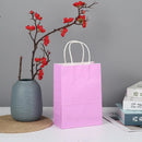 10pcs/lot Kraft Paper Bag with Handles Solid Color Gift Packing Bags for Store Clothes Wedding Christmas Supplies Handbags Kit