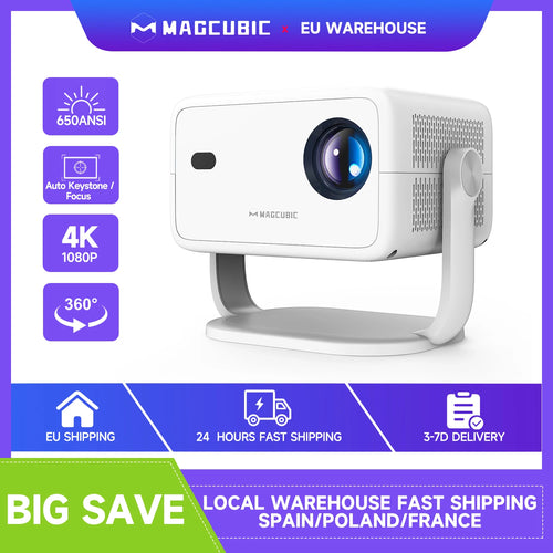 Magcubic Native 1080P 650ANSI 8K Android14 L018 Projector With Auto Keystone Correction Focus Wifi6 BT5.4 Portable Movie Outdoor