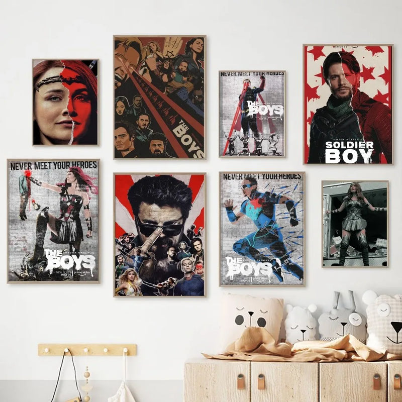 The Boys Anime Poster Kraft Club Bar Paper Vintage Poster Wall Art Painting Bedroom Study Stickers Home Wall Art Decor Gift