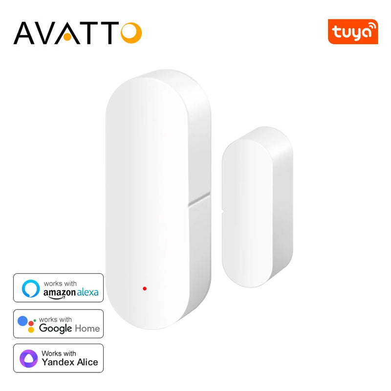 AVATTO Tuya ZigBee/WiFi Door Sensor Smart Door Open/Closed Wireless Detectors Window Sensor APP Works With Alexa Google Home