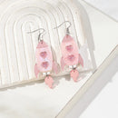 Glitter Pink Acrylic Love Rocket Long Earrings for Women Mirror Heart Alien Spacecraft Drop Earring Jewelry Valentine's Day Gift