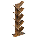 VASAGLE Tree Bookshelf, 9-Tier Floor Standing Bookcase, Space-Saving Corner Shelf, with Wooden Shelves for Bedroom, Living Room