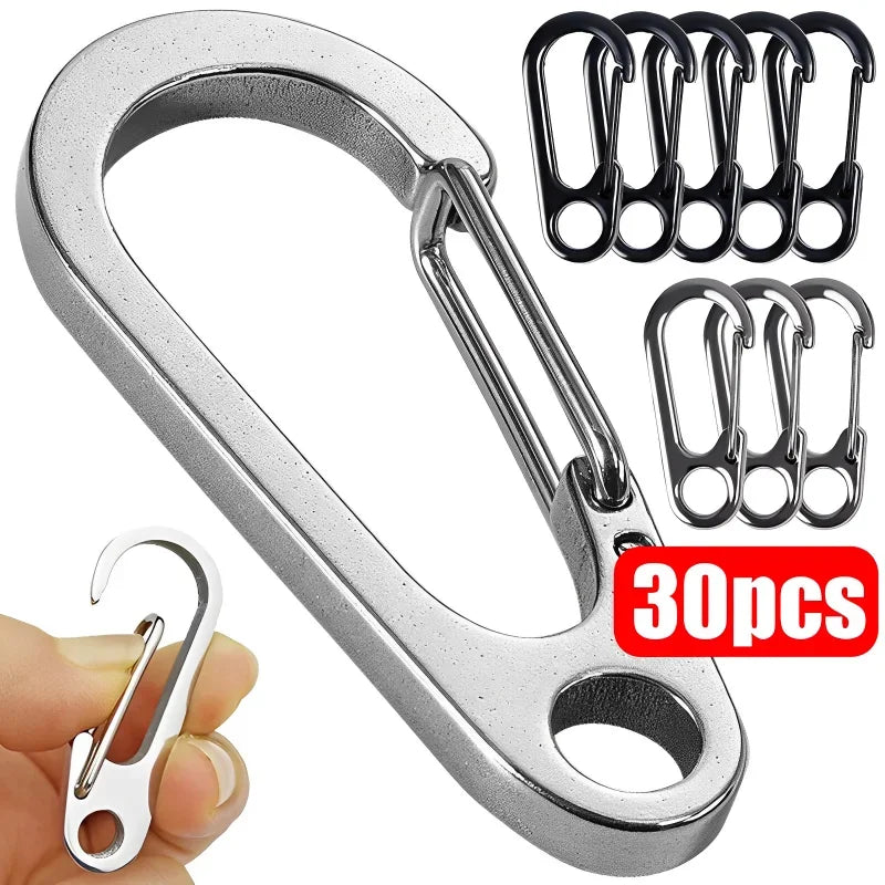 10/20/30pcs Mini Carabiners Alloy Metal Mountaineering Buckle Spring Snap Hook Clip Keychain Carabiner Clip Outdoor Camping Tool