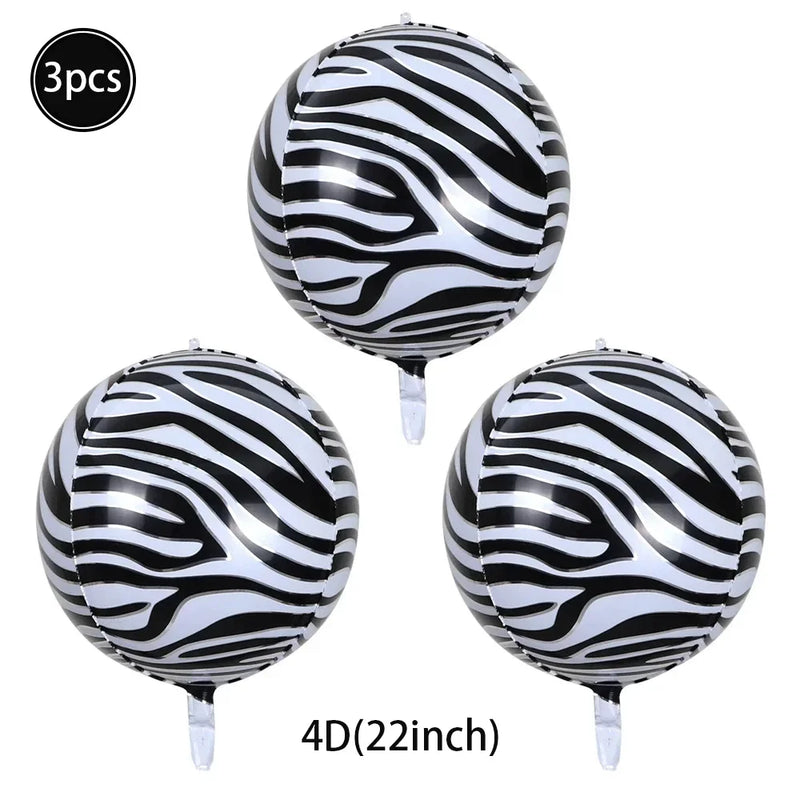 Jungle Safari Birthday 32Inch 1-9 Numbers Leopard Foil Balloon Land Animal Tiger Zebra Giraffe Disposable Tableware Party Decors