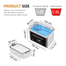 800ml Ultrasonic Cleaner Bath Timer Jewelry Brush Glasses Manicure Stones Cutters Dental Razor Parts Ultrasound Sonic