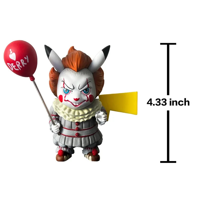 Movie Figures Stephen King's It Pennywise Cosplay Pikachu Action Figure Toys Halloween Gift Doll 11cm/4.33in