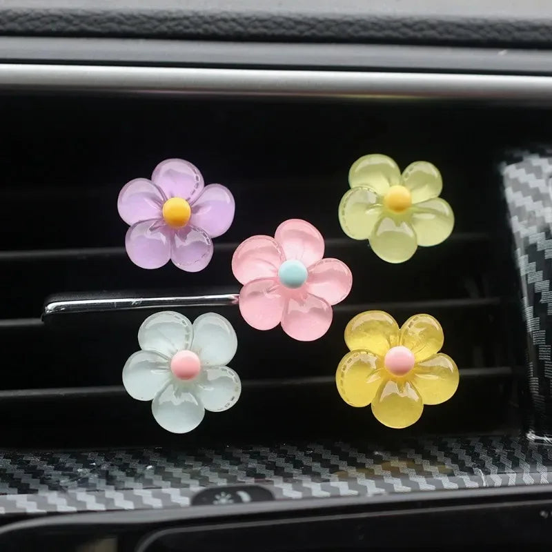 Jelly Daisy Car Outlet Vent Clips Summer Daisy Flower Auto Car Air Conditioning Vent Ornaments Car Interior DIY Decoration Gifts