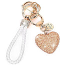 Crystal Car Keychain for Women with Sparkly Rhinestone,Heart Shape Keychains for Girls, Birthday Easter Valentines Day Gifts