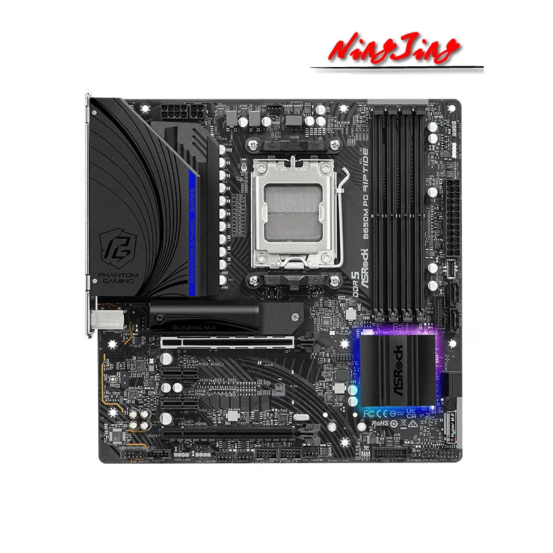 ASROCK B650M PG Riptide New Micro-ATX Ryzen AMD B650 DDR5 6200+(OC)MHz M.2 USB3.2 Max-192G Double Channel Socket AM5 Motherboard