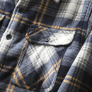 Autumn Winter Men's Fleece Linend Warm Shirt Jackets Thickened Long Sleeve Flannel Checked Shirts Vintage Casual Men Shirt Coats