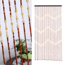Natural Wood and Bamboo Beaded Curtain Fly Screen Porch Doorway For Bath Bedroom