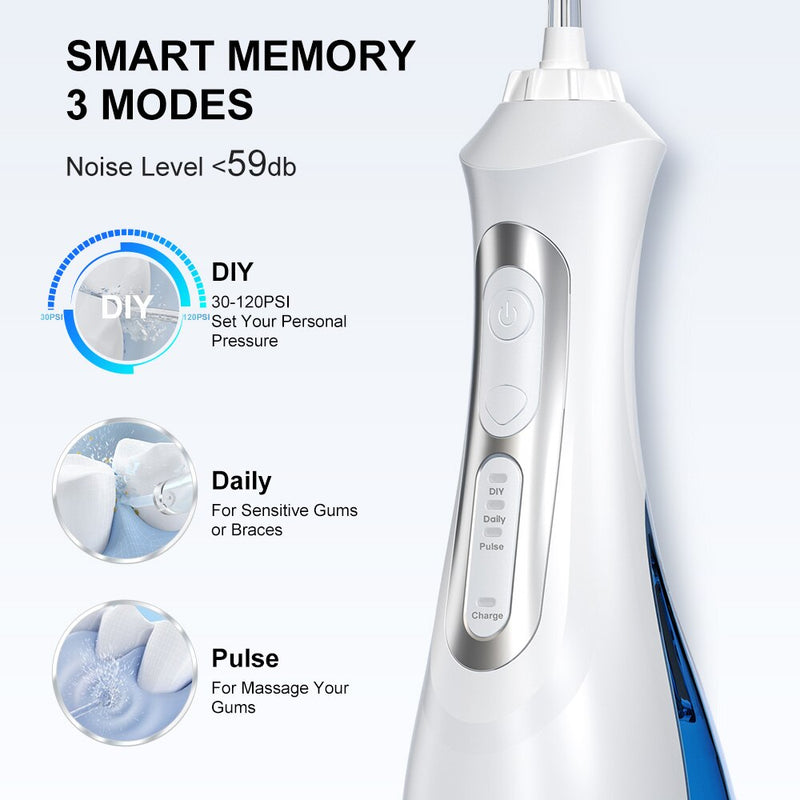 SEAGO Rechargeable Water Flosser Water Thread Oral Dental Irrigator Portable 3 Modes 200ML Tank Water Jet Waterproof IPX7 Home