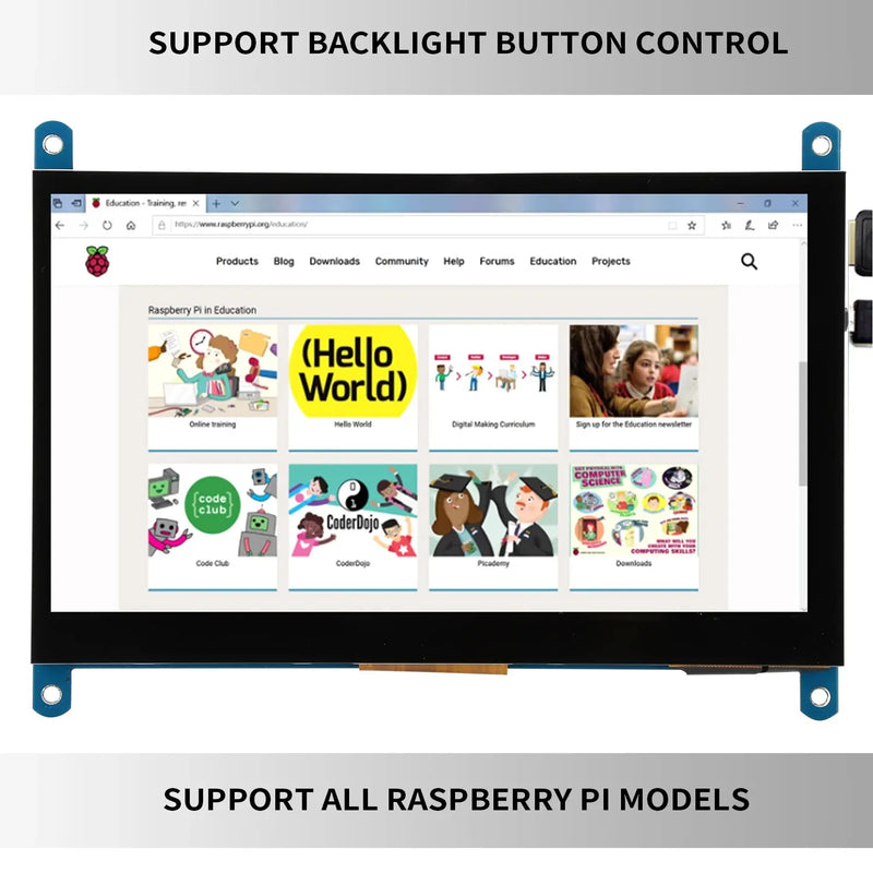 New 7 Inch IPS TFT LCD Display Touch Screen Monitor 1024*600 RGB Pixels USB HDMI-compatible for Raspberry Pi 5 4B 3B+ AIDA64