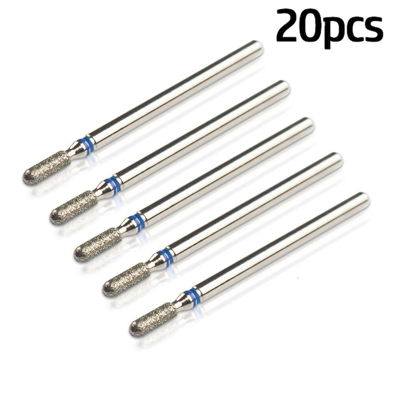 20pcs/Lot Diamond Milling Cutter for Manicure Nail Drill Manicure Machine Bit Accessories Cuticle Clean Mill Cutter Removing Gel