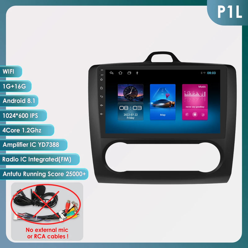 2Din 360Camera Android13 Car Radio For Ford Focus 2 Mk2 2004-2011 Car Multimedia Player Intelligent Screen autoradio Carplay SWC