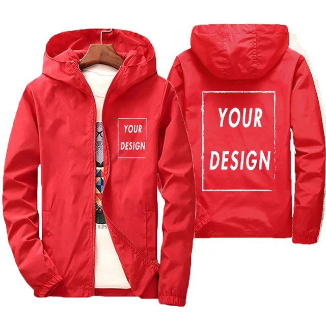 Custom Brand Logo Autumn Jacket Men Waterproof Warm Windbreaker Casual Clothing Big Size 7Xl Men Green Black Red Jacket Outdoor