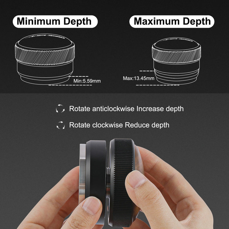MHW-3BOMBER 51/53/58mm Espresso Tamper and Coffee Distributor with Tamping Mat and Cleaning Brush Set Professional Leveler Tools
