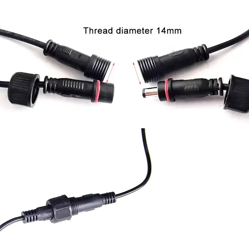 IP67 Solar Light Extension Cable Outdoor Waterproof DC Male and Female Extension Line 5/10/20m 2Pin Socket Connector Wire